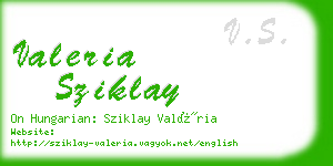 valeria sziklay business card